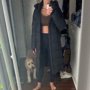 Calf length black winter coat - outdoor research size M